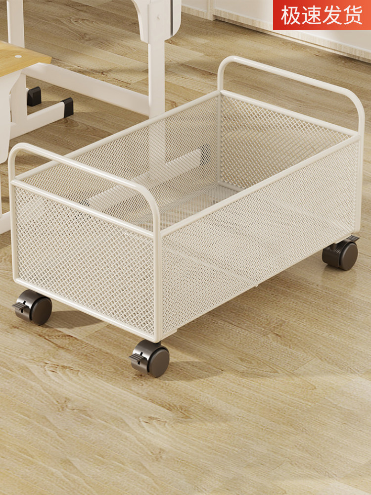书本收纳箱高中生教室用装书箱带轮可移动书包置物架学生书籍推车