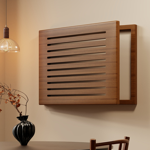 电表箱装饰画 画黑胡桃实木弱电箱遮挡盖板多媒体网路线 线盒客厅