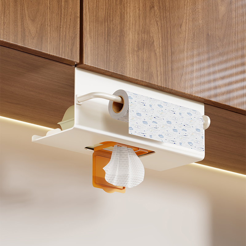 纸巾盒卫生间洗脸巾收纳悬挂置物架厨房倒挂式纸巾挂架橱柜倒挂架