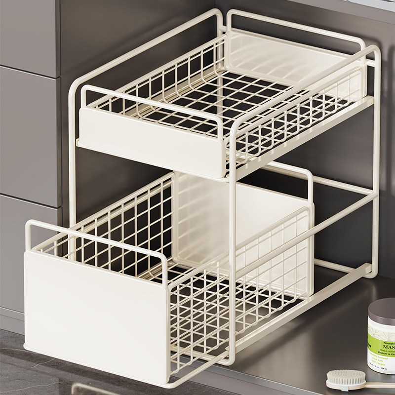 浴室下水槽置物架化妆室家用洗漱台柜内下抽拉式分层储物收纳层架