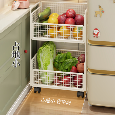厨房菜篮子置物架多层落地台面家用水果蔬菜多功能收纳小推车
