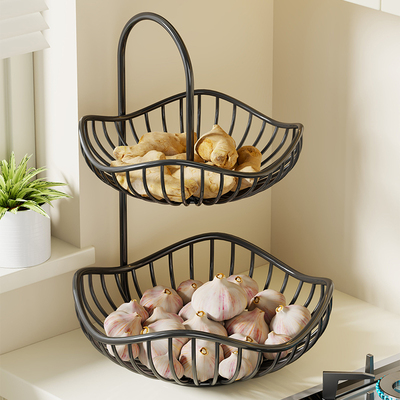 厨房台面蔬菜生姜大蒜收纳篮水果菜篮子桌面置物架台上姜蒜收纳筐