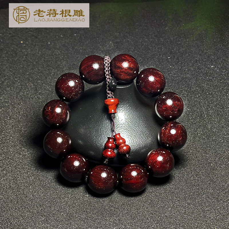 老蒋甄选 2.0-798印度小叶紫檀手串高油高密佛珠多样性发其一