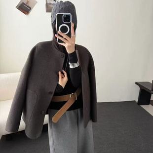 2025新款 苏力羊驼毛大衣女小个高端圈圈毛毛呢外套 设计款