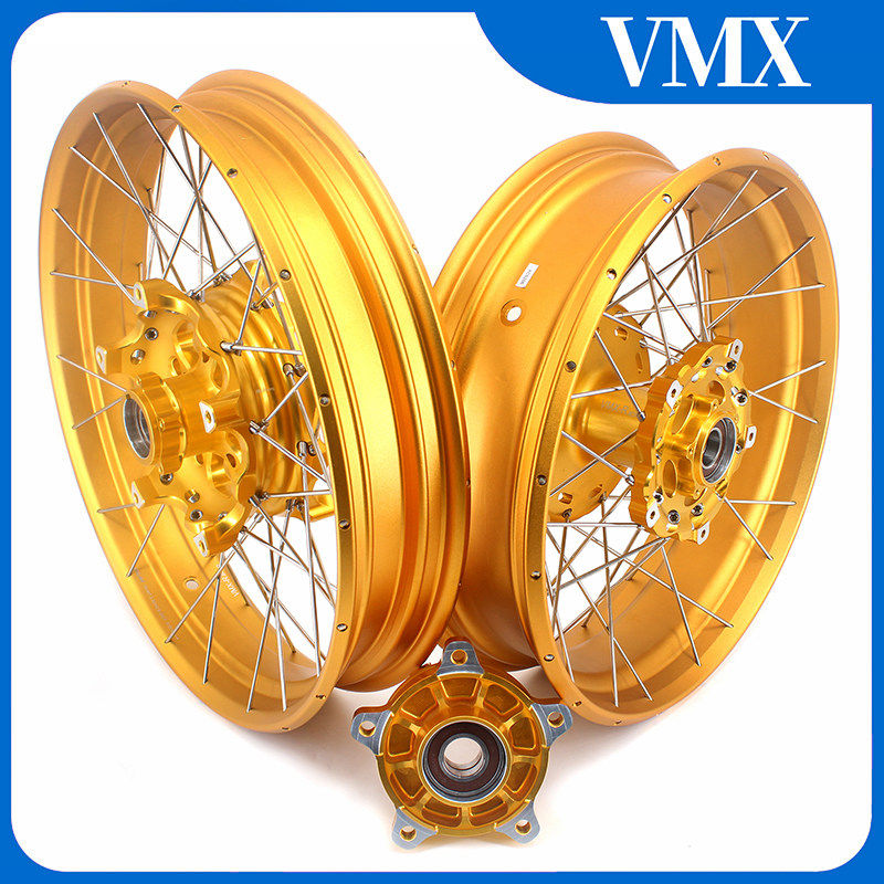 VMX改装钢丝轮组真空辐条轮辋适配宝马 F750GS/ADV 钢圈外圈 金
