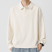 T恤男春季 潮牌百搭POLO衫 色男款 长袖 内搭打底衫 翻领卫衣0204w