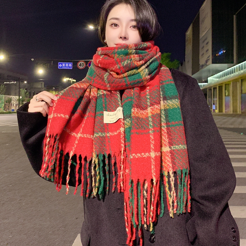 格子围巾女秋冬季百搭英伦经典韩版2024新款披肩高级感保暖围脖男