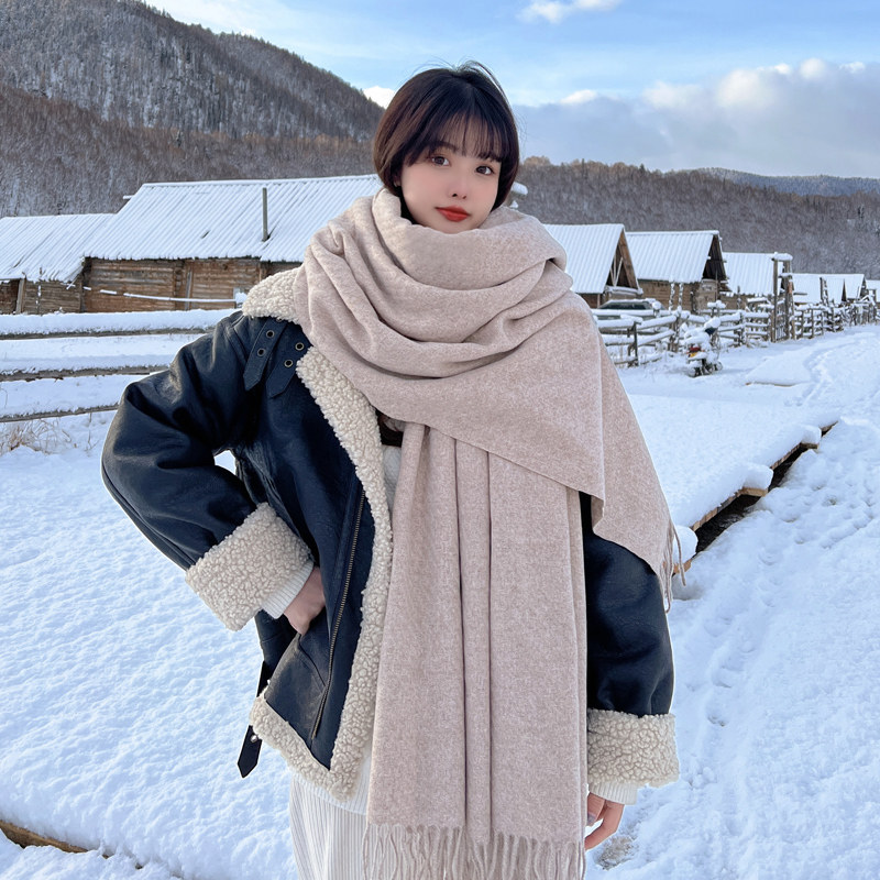 围巾女冬季2025新款厚实披肩韩版百搭高级感柔软加厚保暖围脖冬天