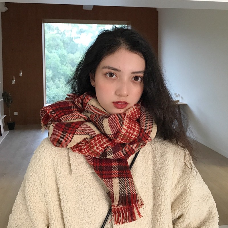经典英伦复古红色格子围巾女秋冬季韩版百搭双面千鸟格学生围脖潮,服饰配件/皮带/帽子/围巾,围巾/丝巾/披肩,淘宝优惠券,粉丝福利购,淘宝优惠卷