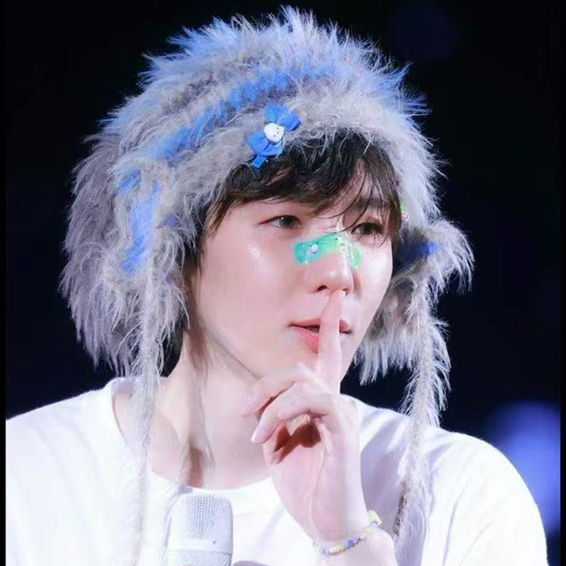 毛绒狗狗针织帽女秋冬保暖