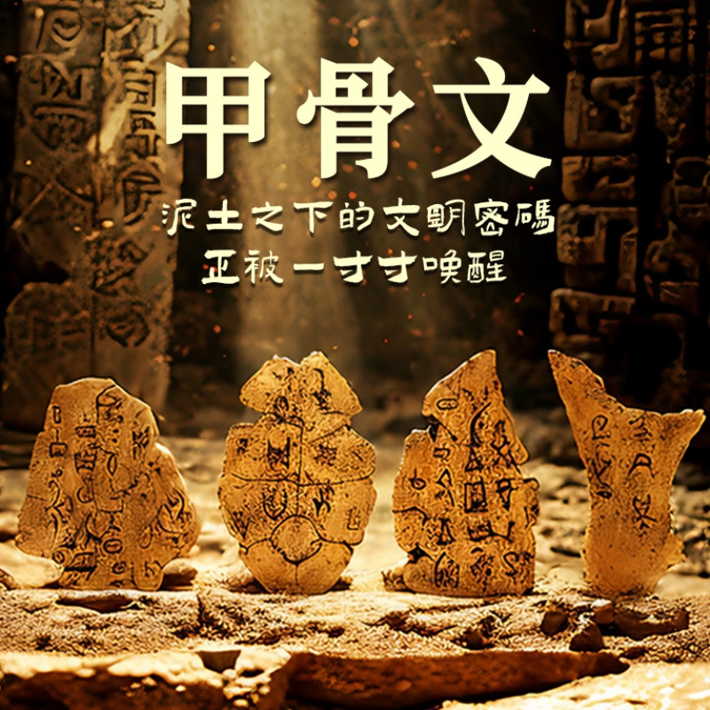 甲骨文树脂摆件中国文字博物馆国潮手工制作模型家居活动礼物创意