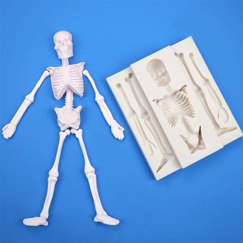 仿真恐怖手指头万圣节人体骷髅蛋糕装饰干佩斯翻糖巧克力硅胶模具