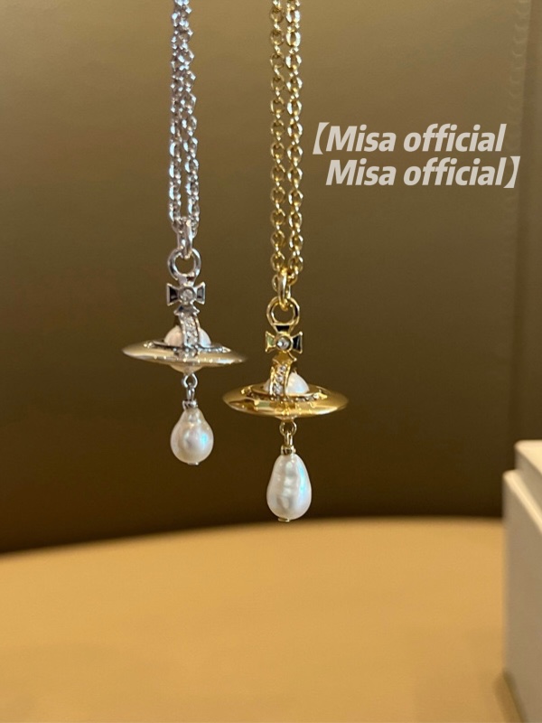 Misa officail｜异形巴洛克淡水珍珠项链耳钉土星飞碟叠戴小众