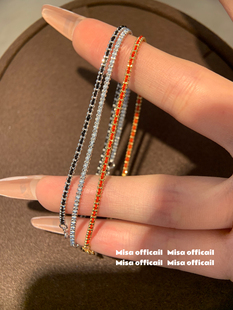 洗手不用摘~极简主义编制幸运绳纯银s925蓝绳黑绳红绳手链本命年