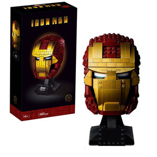 超级英雄钢铁机甲头盔胸像蜘蛛侠人仔儿童男孩拼装 积木玩具76165