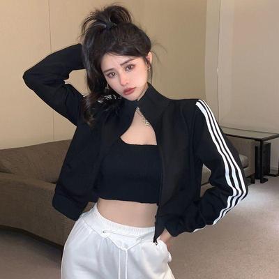 短款拉链卫衣开衫外套女