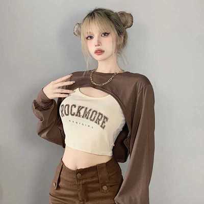 两件套字母印花设计感夏季美式