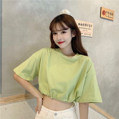 y2k甜酷辣妹短款T恤女