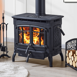 艺迩佳奢华欧式 取暖功率31.5KW 铸铁火炉家用烧柴真火燃木壁炉法式