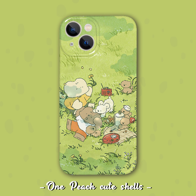 踏青小动物ins风手机壳苹果安卓