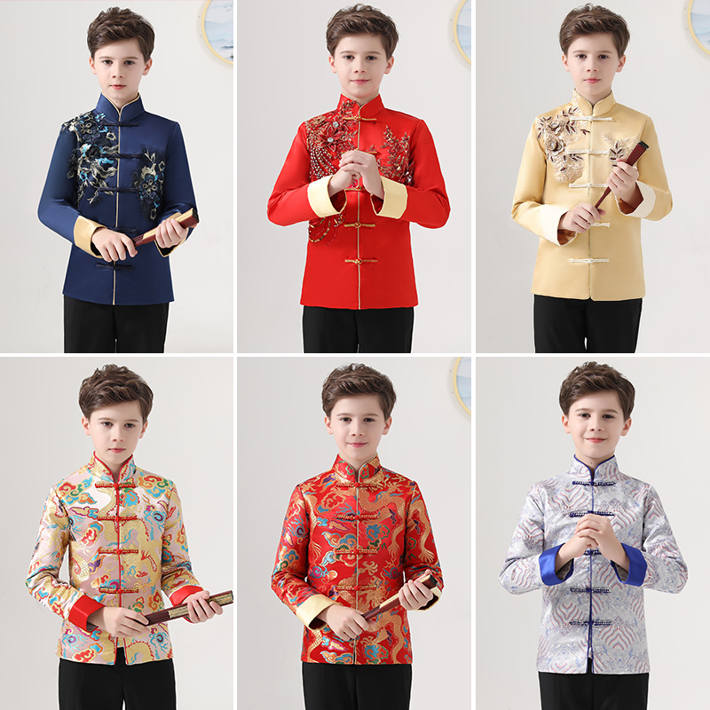 儿童唐装中国风演出服男秋款
