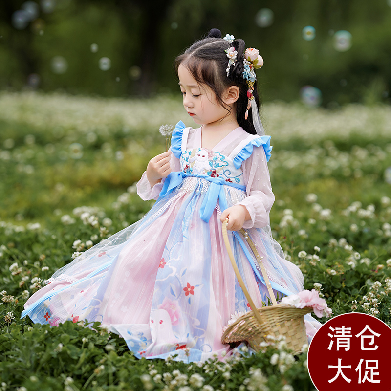 暮璃汉服女童中国风超仙连衣裙