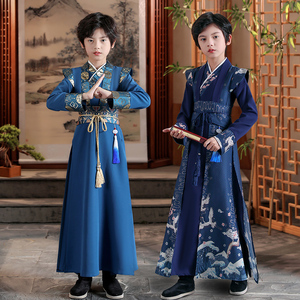 儿童唐装汉服男2023新款中国风童装女童古风古装男童国学服演出服