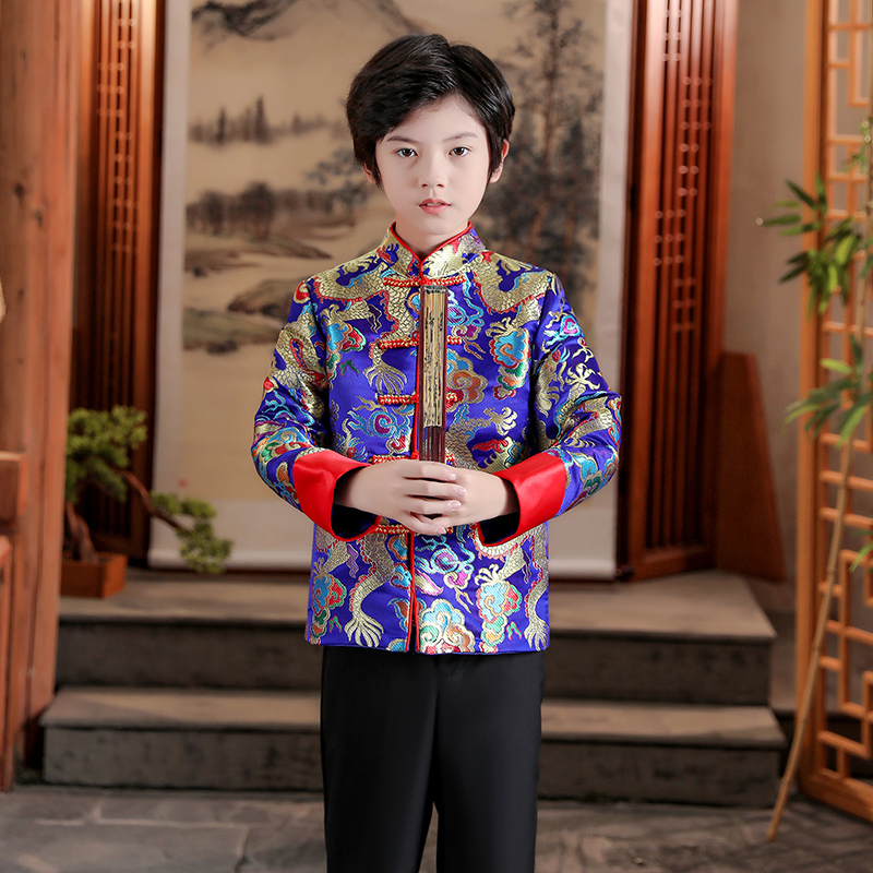 唐装男童春款小男孩中国风主持人礼服套装儿童中式演出服2025年新