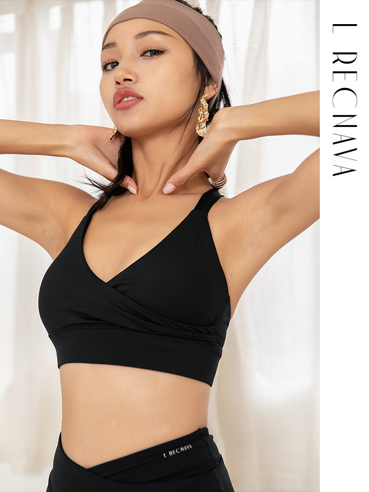 RECO LRECNAVA sports underwear women's beauty back running fitness vest Medium strength gathered yoga bra bra