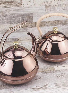 不锈钢茶壶商用定制水壶餐饮围炉煮茶带网餐馆餐厅饭店茶水壶紫色