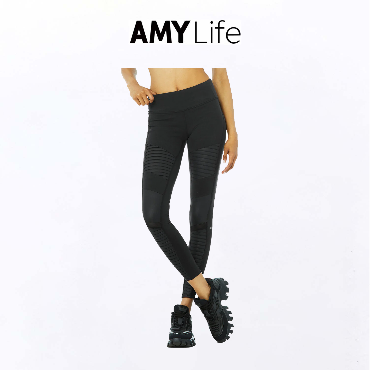 北美代购 正品aloyoga moto打底裤 女性瑜伽裤 紧身裤百搭时尚