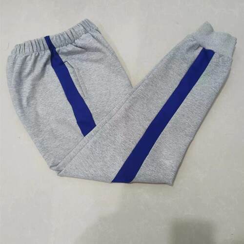 天立学校幼儿小学生男女校服长裤浅灰色拼宝蓝宽杠束口休闲运动裤