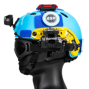 蓝天救援头盔抢险搜救多功能安全帽Fast战术水域轻便蓝色可调节