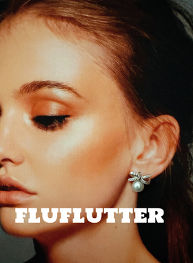 Fluflutter｜馥芙特蝴蝶结高级轻奢女生镶钻天然珍珠耳钉耳饰精致