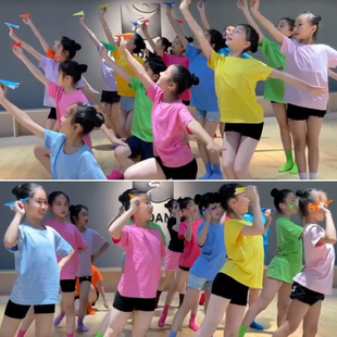 美好时代表演服我和2035有个约糖果色短袖 孩子 天空演出服孩子