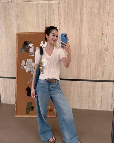 CICI CLEAN老钱风V领小马刺绣针织小衫女夏新款松弛显瘦百搭上衣