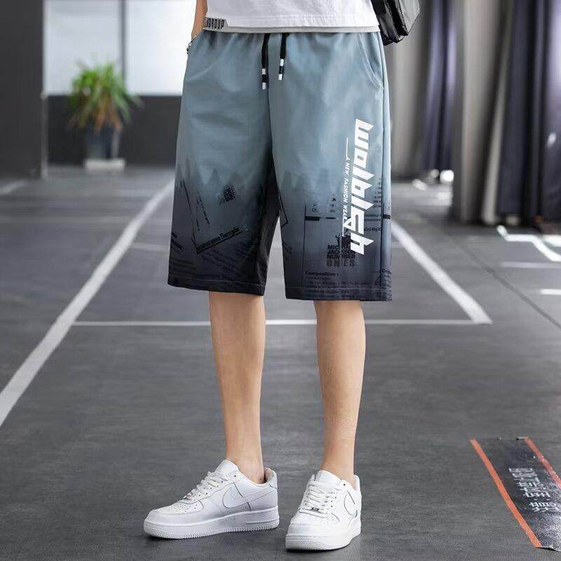 美式潮男短裤夏季薄款宽松男士五分裤子夏天百搭速干外穿马裤男款