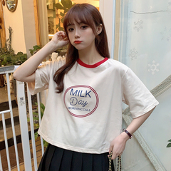 Cotton short sleeve T-shirt women's printed letter short