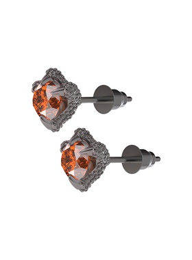 龙爪黑色耳钉新年限定S925银24SS浆果红亚血红色单钻镶嵌龙爪耳钉