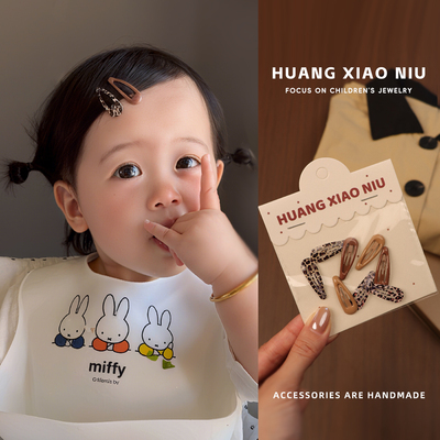 黄小妞秋冬豹纹蝴蝶结发夹