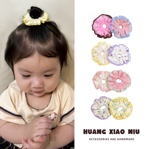 韩系多巴胺女宝宝花边大肠圈发圈