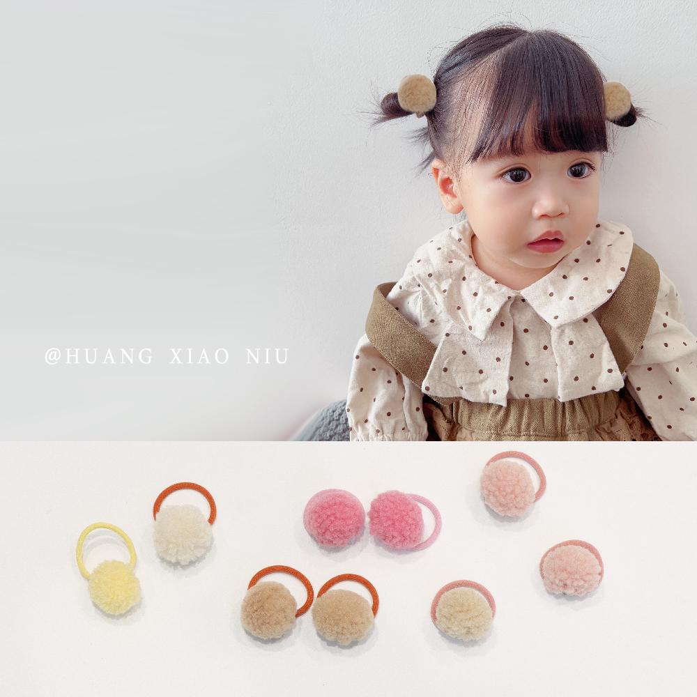 橡皮筋头饰羊羔毛球发圈