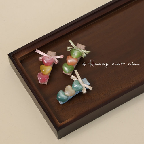 黄小妞手作爱心蝴蝶结发夹