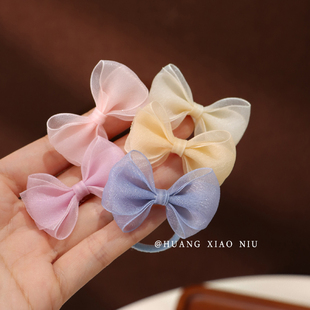婴儿儿童皮筋 宝宝发绳发圈 女孩雪纱发绳 黄小妞 夏日搭配头绳