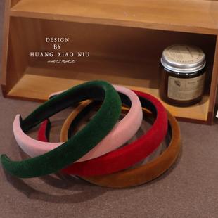 黄小妞儿童发箍发饰可爱新年玫瑰同款 发箍红色发饰女宝宝头箍发饰