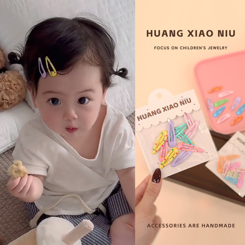 黄小妞女童甜美波点刘海夹