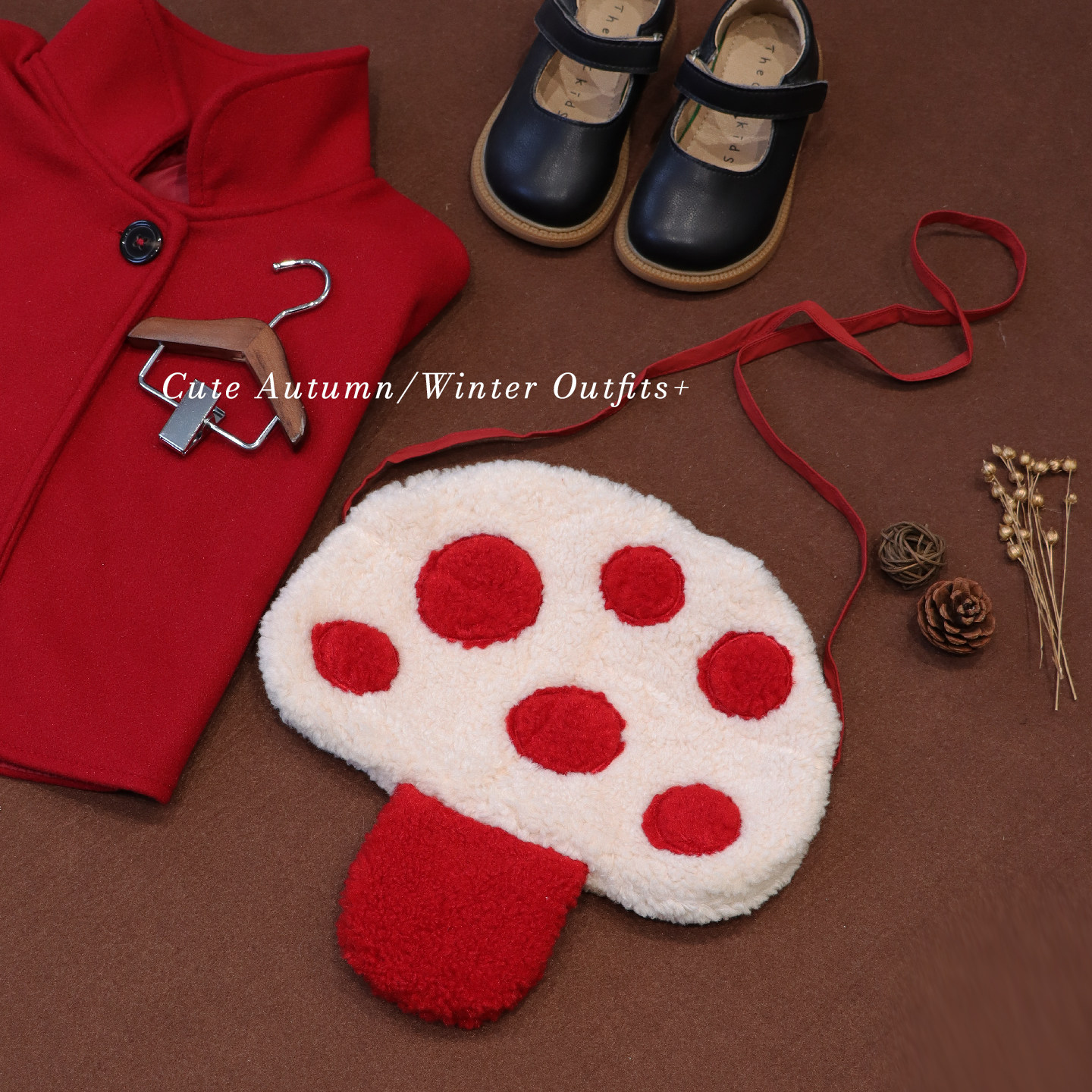 萌萌小包包 黄小妞卡通蘑菇羊羔绒斜挎包女童新年可爱波点小包,童装/婴儿装/亲子装,发饰,淘宝优惠券,粉丝福利购,淘宝优惠卷