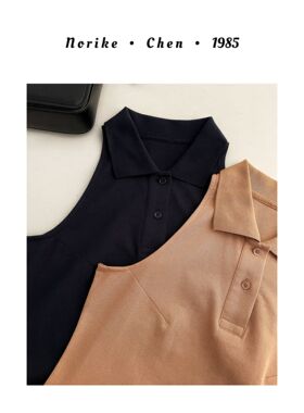 无袖挂脖POLO长裙冰凉丝芙珠地修身连衣裙NK542903