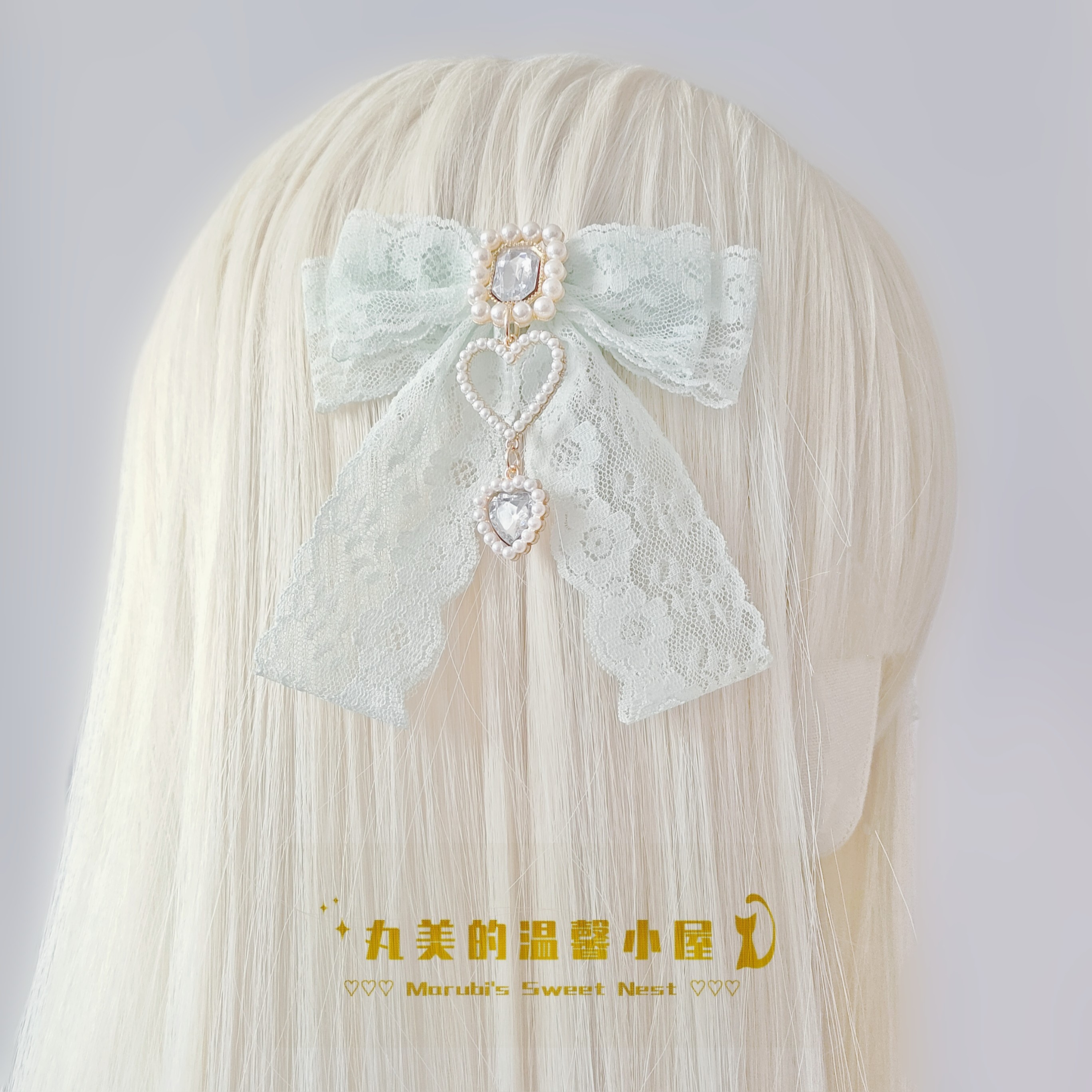 她的眼眸x薄荷绿清楚系小清新Lolita优雅复古奈奈风古着感发夹