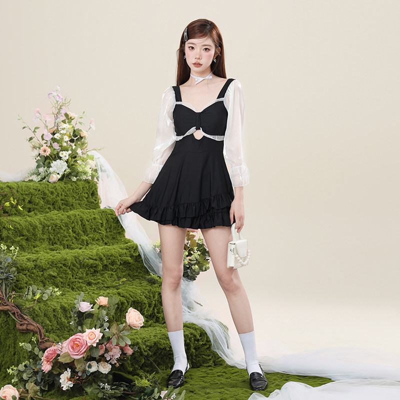 连体泳衣女夏f高级感2024新款度假显瘦遮肚保守长袖裙式平角游泳,运动/瑜伽/健身/球迷用品,连体泳衣,淘宝优惠券,粉丝福利购,淘宝优惠卷